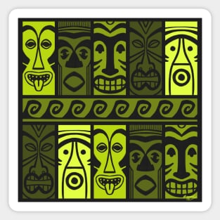 Keen Green Tikis! Sticker